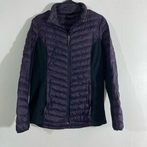 32 Heat  Women's Mixed Media Jacket M Purple Zip Casual Lightweight